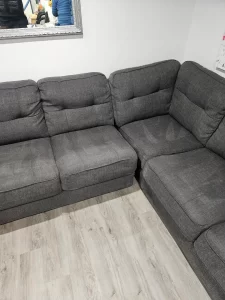 Gray sectional after cleaning on Long Island