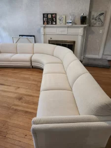 Cream sectional after cleaning on Long Island