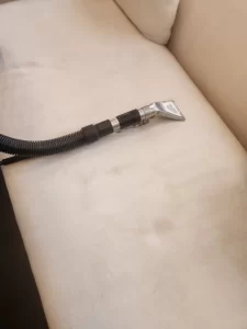 Cleaning a cream loveseat on Long Island